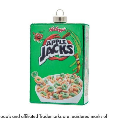 Kat + Annie Kelloggs Apple Jacks Cereal Box Ornament Set of 6, 92452, 026301924524