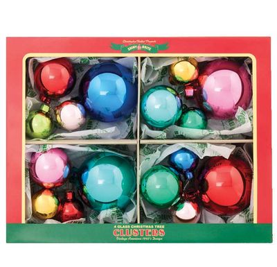 Christopher Radko Christmas Confetti 8 Count 4Pc Clusters Ornaments 4028341, 026301941651