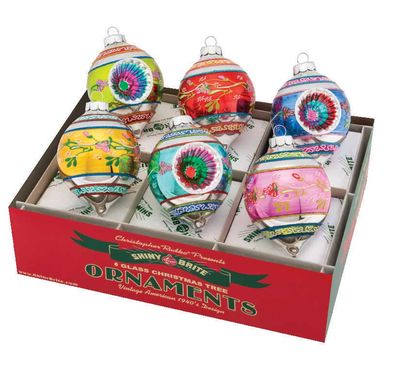 Christopher Radko Christmas Confetti 6 Count Decorated Reflector Tulips Ornaments 4027752, 64500150…