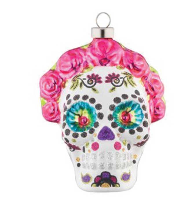Kat + Annie Dia De Los Muertos Rose Skull Ornament Set of 6, 82670, 026301826705