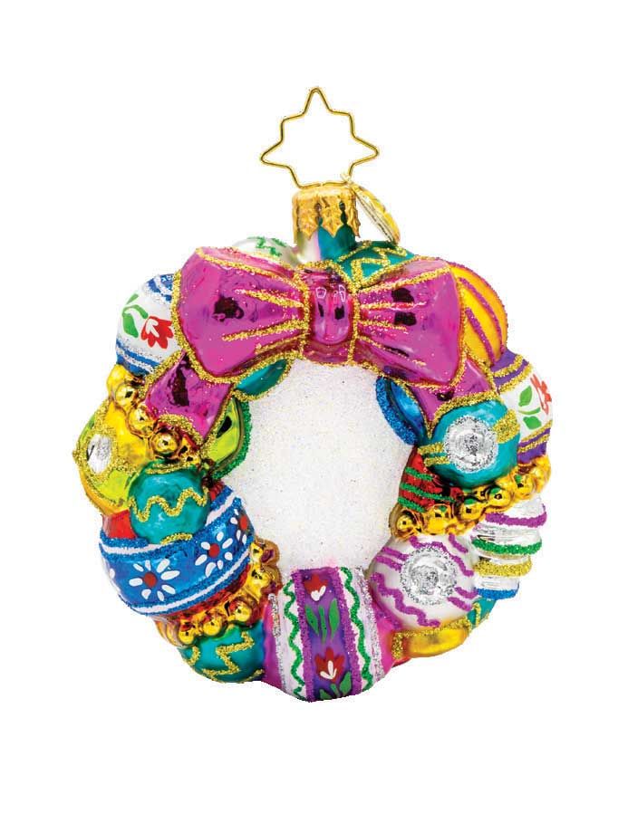 Christopher Radko Vintage Holiday Wreath Gem Ornament 1022272, 026301937586