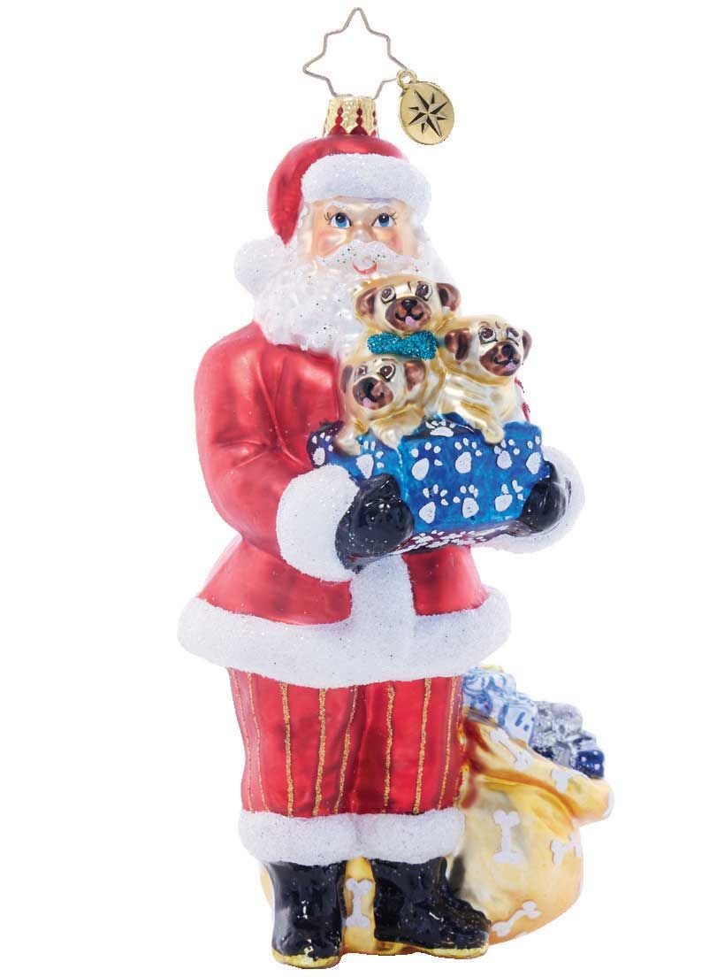 Christopher Radko Santa's Pug-palooza Ornament 1021929, 026301927716