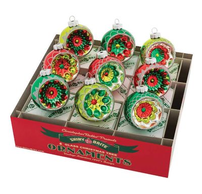 Christopher Radko Holiday Splendor 9 Count Reflector Rounds Ornaments 4027713, 645001506481