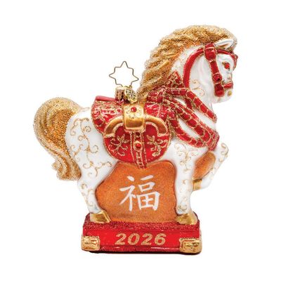 Christopher Radko 2026 Year of the Horse Ornament 1022685, 026301950066