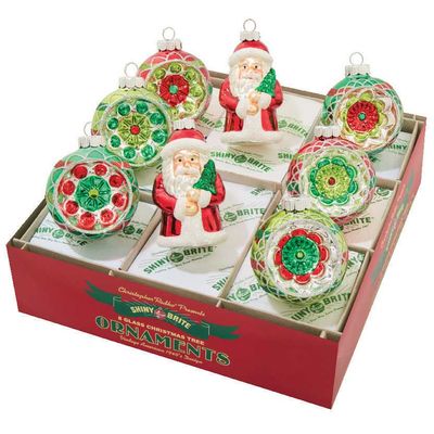 Christopher Radko Holiday Splendor 8 Count Figures And Reflector Rounds Ornaments 4028264, 02630194…