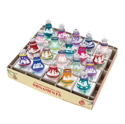 Christopher Radko Vivid Vintage 20 Count Signature Flocked Bells Ornaments 4028330, 026301952831