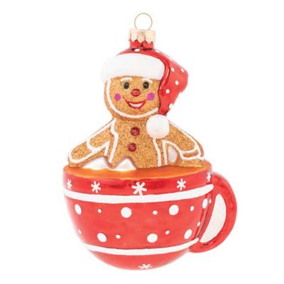 Kat + Annie Gingerbread Man In Hot Chocolate Ornament Set of 6, 87933, 026301879336