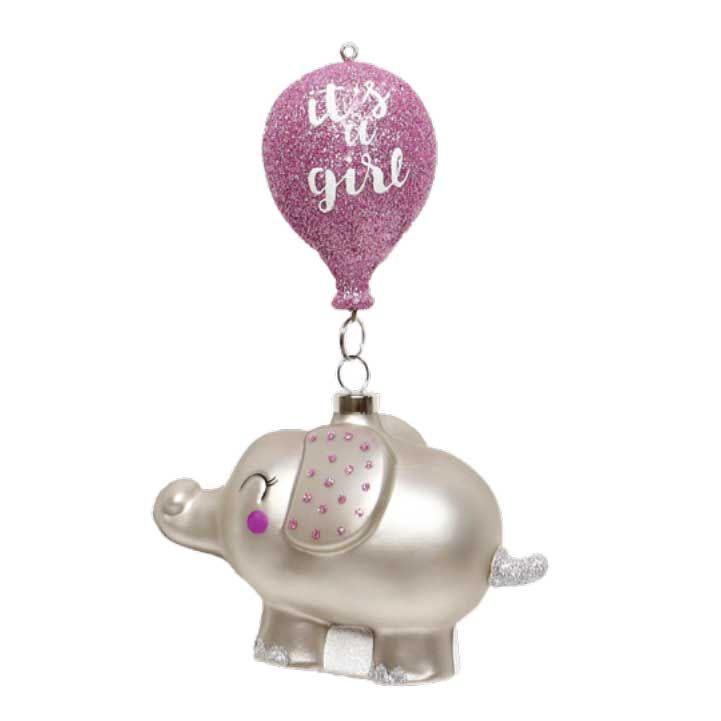 Kat + Annie Its A Girl Elephant Ornament Set of 6, 93859, 026301938590