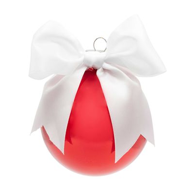 Kat + Annie White Bow Red Round Ornament Set of 6, 94925, 026301949251