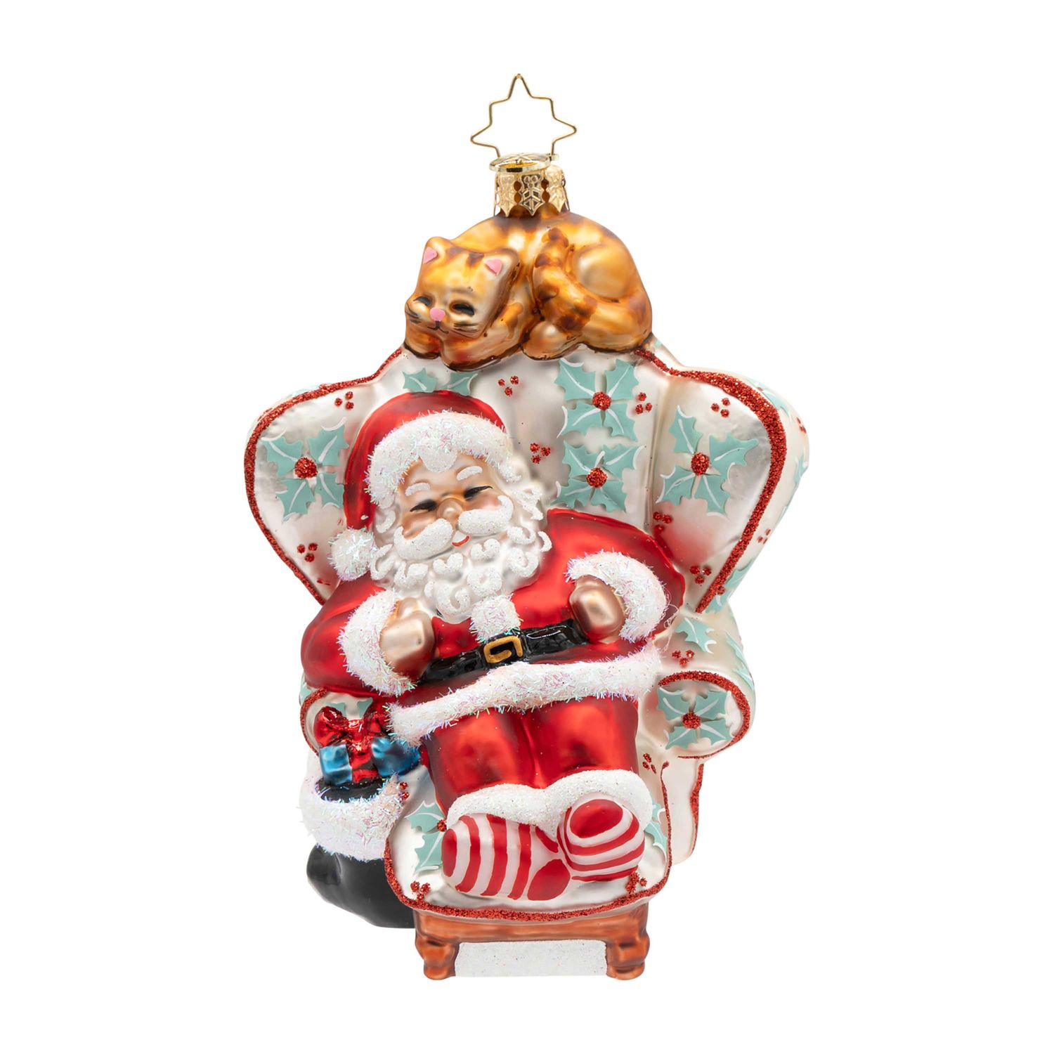 Christopher Radko Cat Nap Santa Ornament 1022819, 026301950882