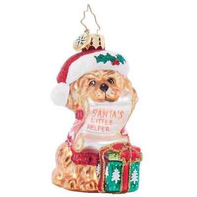 Christopher Radko Festive Furry Friend Gem Ornament 1021721, 026301925699