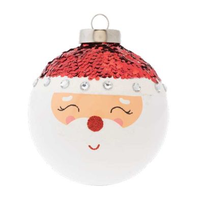 Kat + Annie Jolly Santa Face Round Ornament Set of 6, 84623, 026301846239
