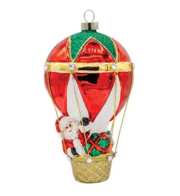 Kat + Annie Hot Air Balloon Santa Ornament Set of 6, 93863, 026301938637