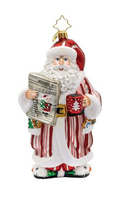 Christopher Radko Santa's Daily News Ornament 1022489, 026301942511