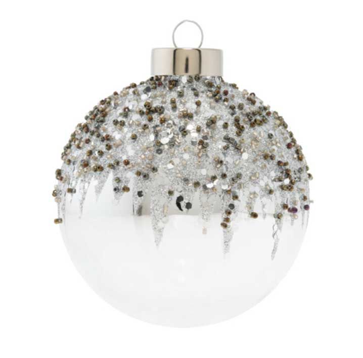 Kat + Annie Glitzy Silver Snowcap Round Ornament Set of 6, 73213, 026301732136