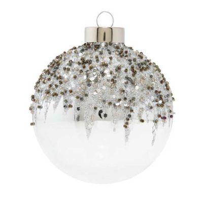 Kat + Annie Glitzy Silver Snowcap Round Ornament Set of 6, 73213, 026301732136
