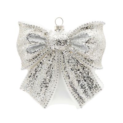 Kat + Annie Silver Bow Ornament Set of 6, 94935, 026301949350