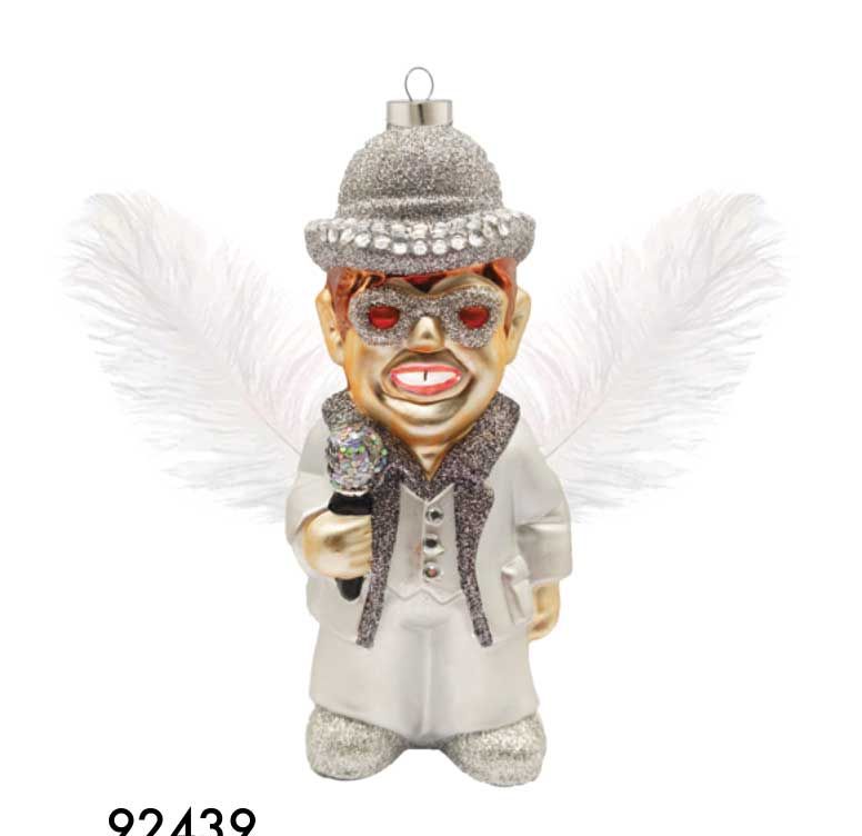 Kat + Annie Elton John White Feather Costume Ornament Set of 6, 92439, 026301924395