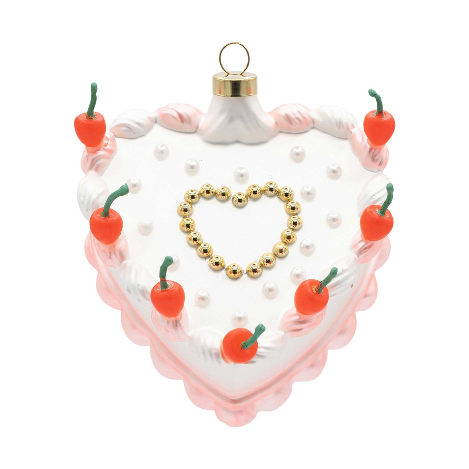 Kat + Annie Cherry Heart Cake Ornament Set of 6, 94951, 026301949510