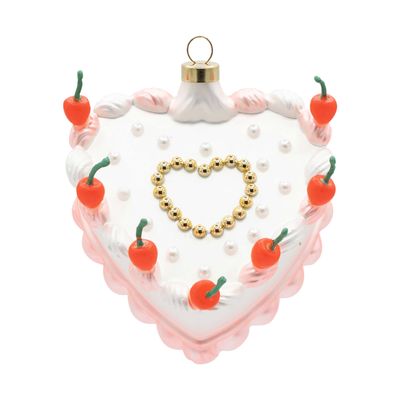 Kat + Annie Cherry Heart Cake Ornament Set of 6, 94951, 026301949510