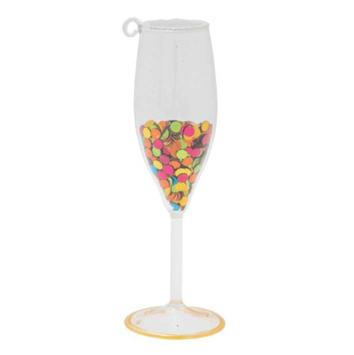 Kat + Annie Rainbow Confetti Champagne Glass Ornament Set of 6, 87490, 026301874904