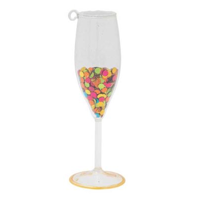 Kat + Annie Rainbow Confetti Champagne Glass Ornament Set of 6, 87490, 026301874904