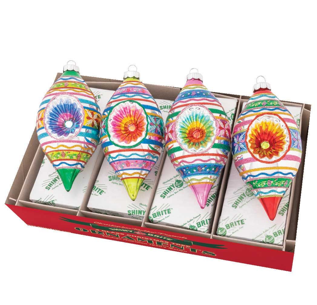Christopher Radko Christmas Confetti 6 Count Decorated Figures Ornaments 4028268, 026301941668