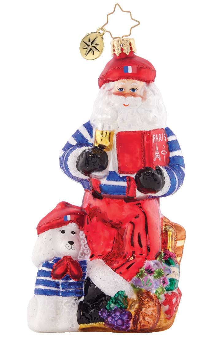 Christopher Radko Pardon My French Santa Ornament 1021582, 026301906681
