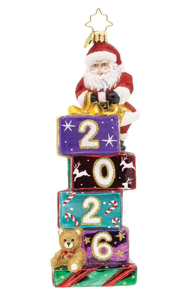 Christopher Radko 2026 Stacking Up The Years Ornament 1022636, 026301944461