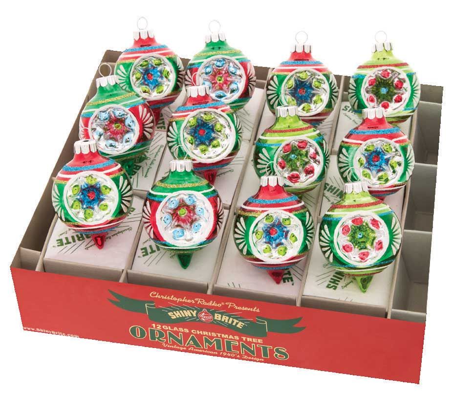 Christopher Radko Holiday Splendor 12 Count Decorated Reflector Rounds Ornaments 4028165, 026301910…
