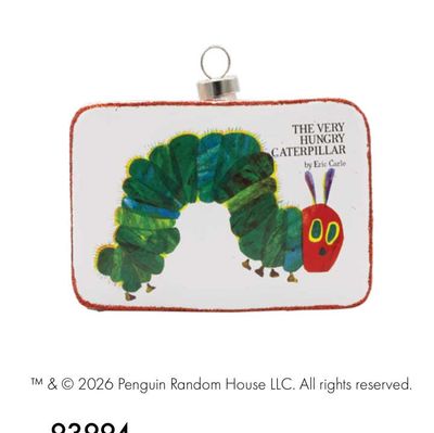 Kat + Annie The Very Hungry Caterpillar Book Cover Ornament Set of 6, 93994, 026301939948