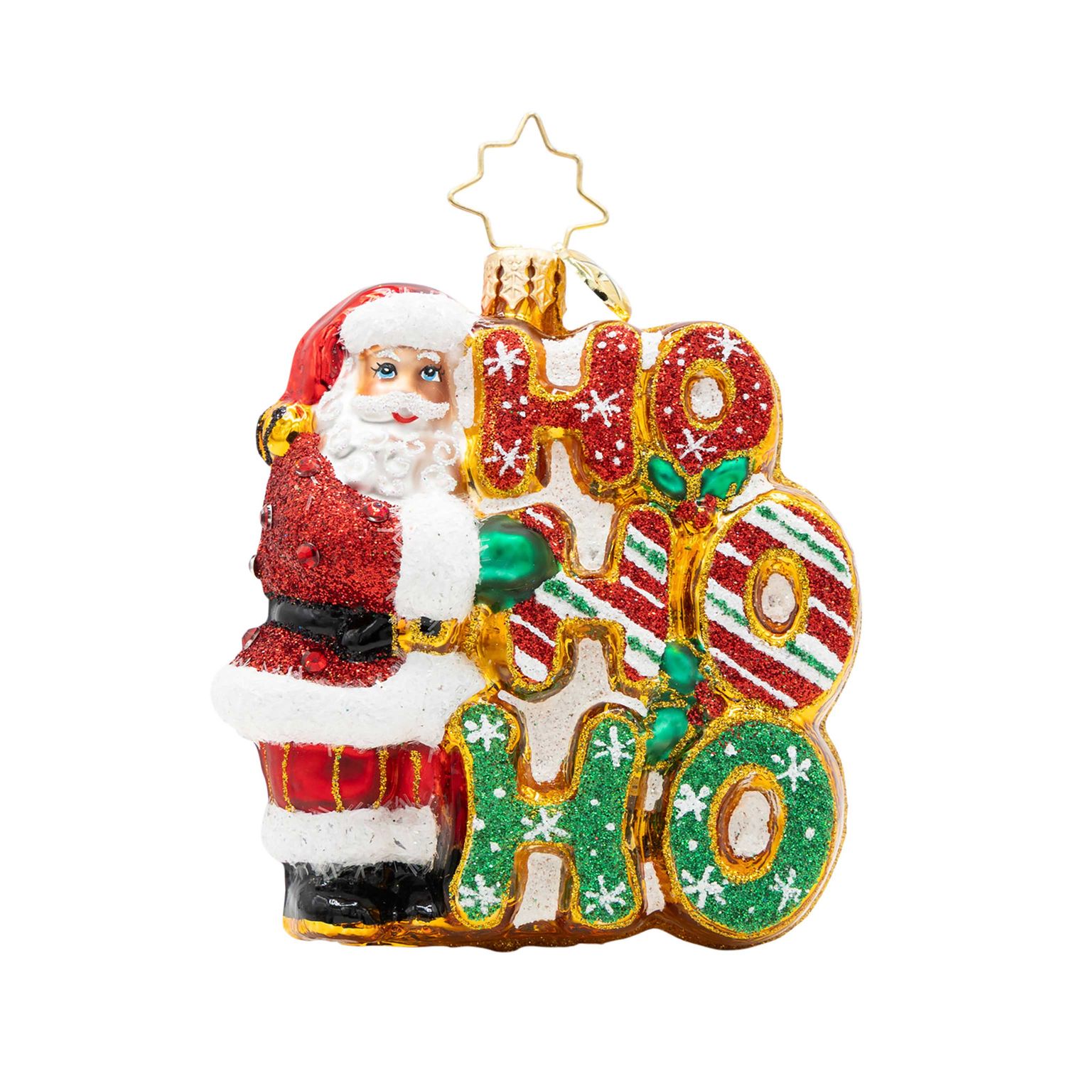 Christopher Radko Merry Ho Ho Ho Santa Gem Ornament 1022726, 026301945031