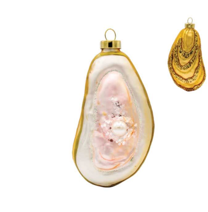 Kat + Annie Glistening Oyster Ornament Set of 6, 93844, 026301938446