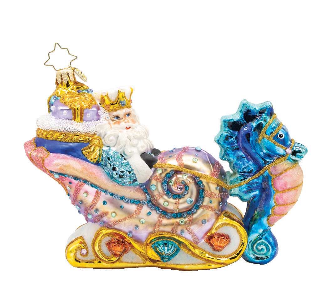Christopher Radko Seashell Sleigh Ride Ornament 1022628, 026301944386
