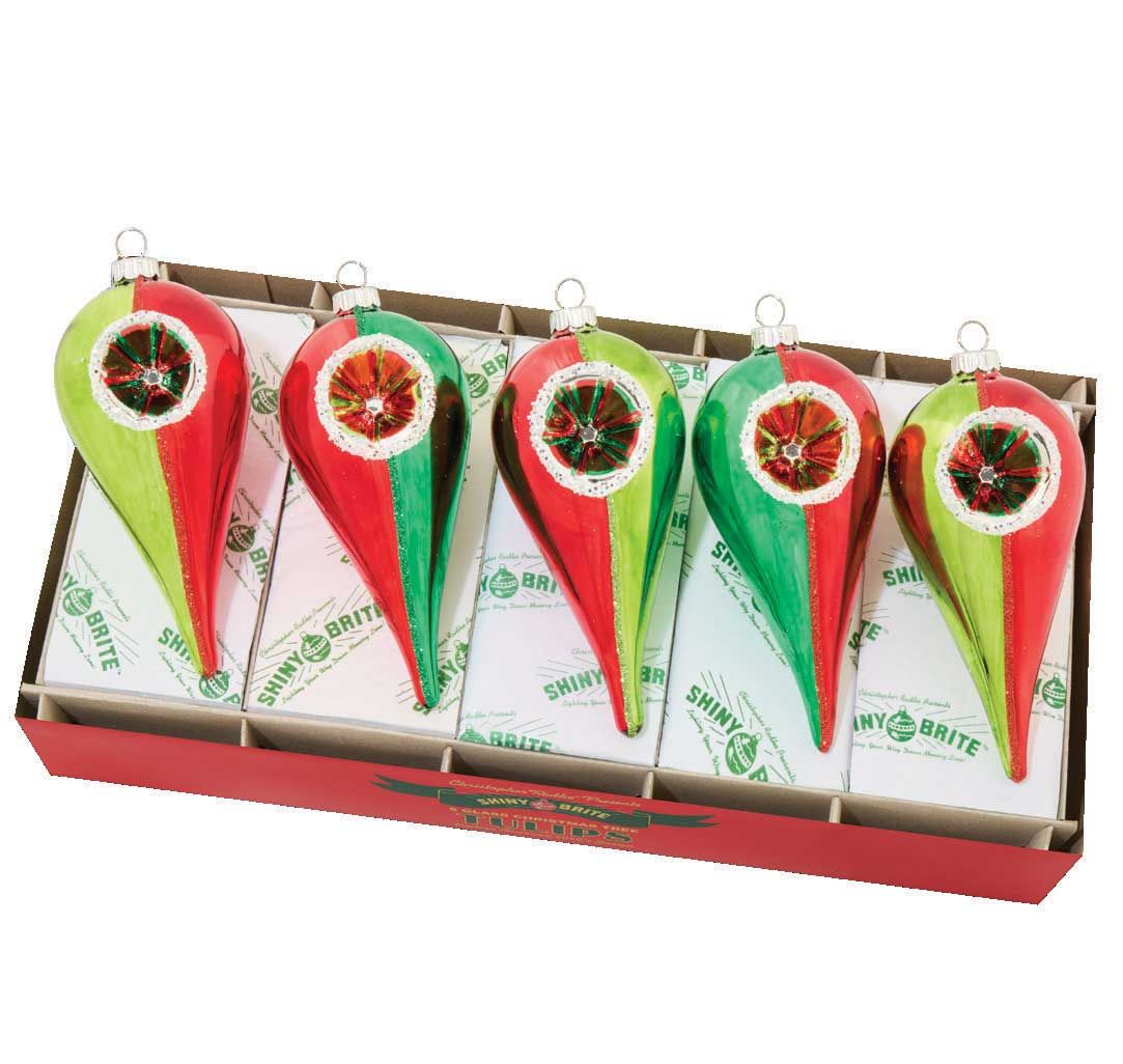 Christopher Radko Holiday Splendor 5 Count Reflector Tulips Ornaments 4028262, 026301941606