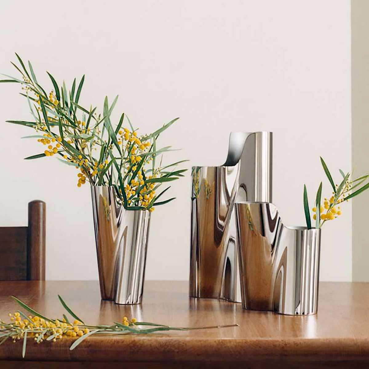 George Jensen Lituus Vase Small Mirror Stainless Steel 10020944, 5713275270782