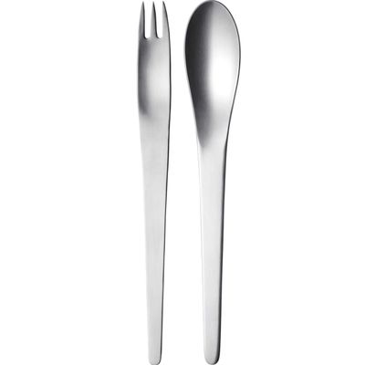 George Jensen Arne Jacobsen Serving Set Gift Box 2 Pieces Matte Stainless Steel 3355502, 5705140473…