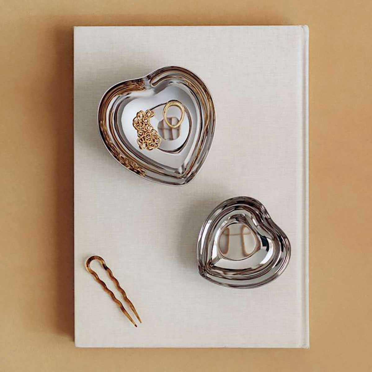 George Jensen Heart Bowl Medium Mirror Stainless Steel 10020943, 5713275270775