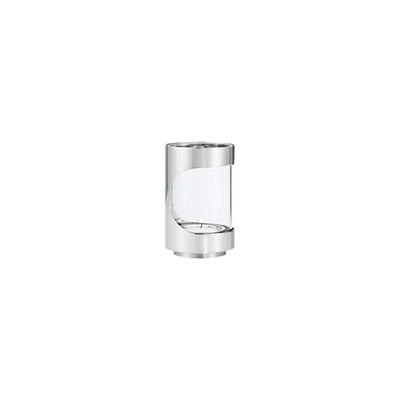 George Jensen Chrome Contours Tealight Holder Stainless Steel &amp; Glass 12 cm 10020460, 5713275247739