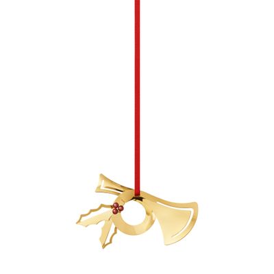 George Jensen 2026 Holiday Ornament Horn 18kt Gold Plated Brass 10021048, 5713275276463