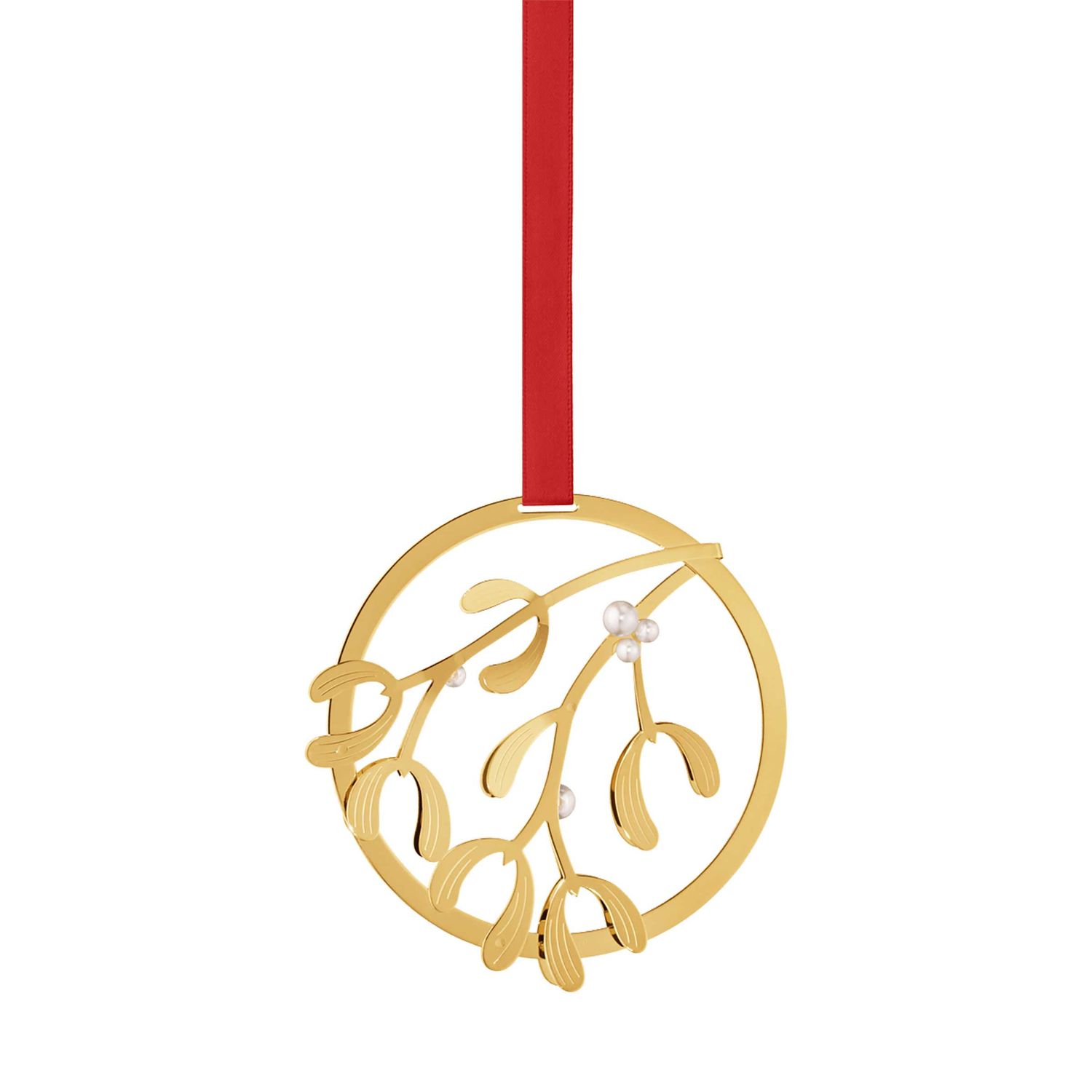 George Jensen Christmas Mobile Mistletoe 18kt Gold Plated 10020767, 5713275261599