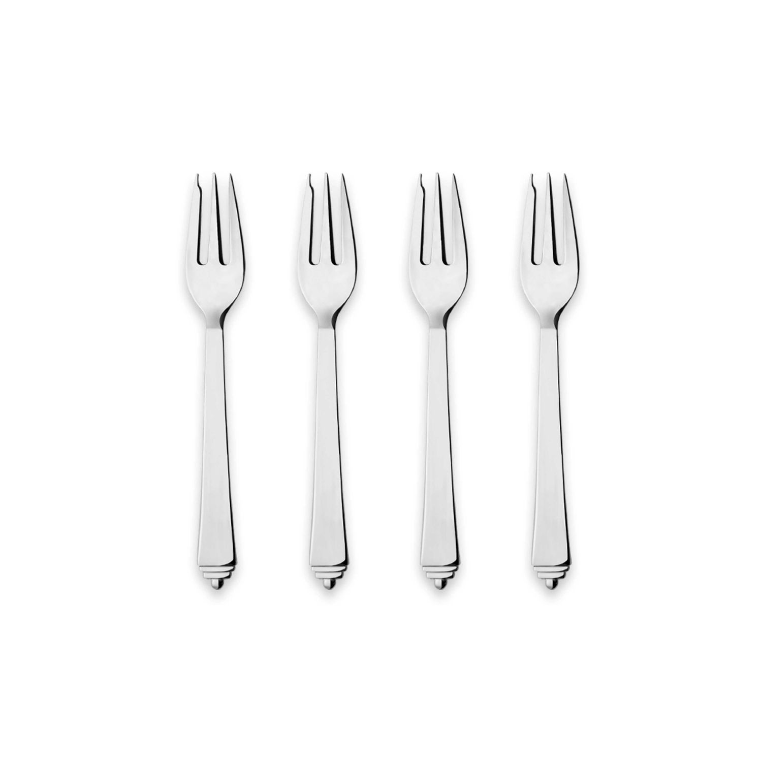 George Jensen Pyramid Cake Fork Gift Box Set Stainless Steel 4 Pieces 10014991, 5713275066811