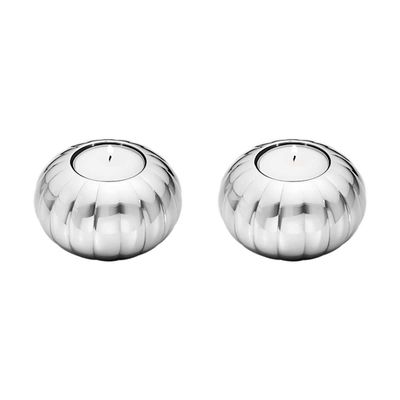 George Jensen Bernadotte Tealight Holder Mirror Stainless Steel 2 Pieces 10020489, 5713275248460