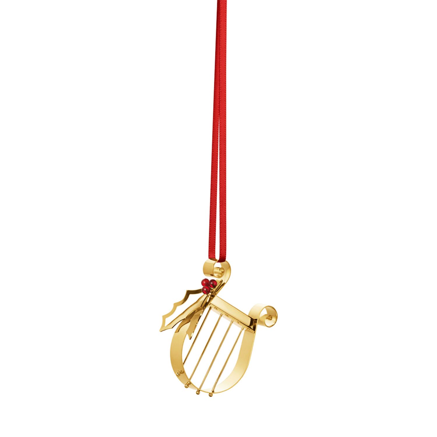 George Jensen 2026 Holiday Ornament Harp 18kt Gold Plated Brass 10021050, 5713275276500