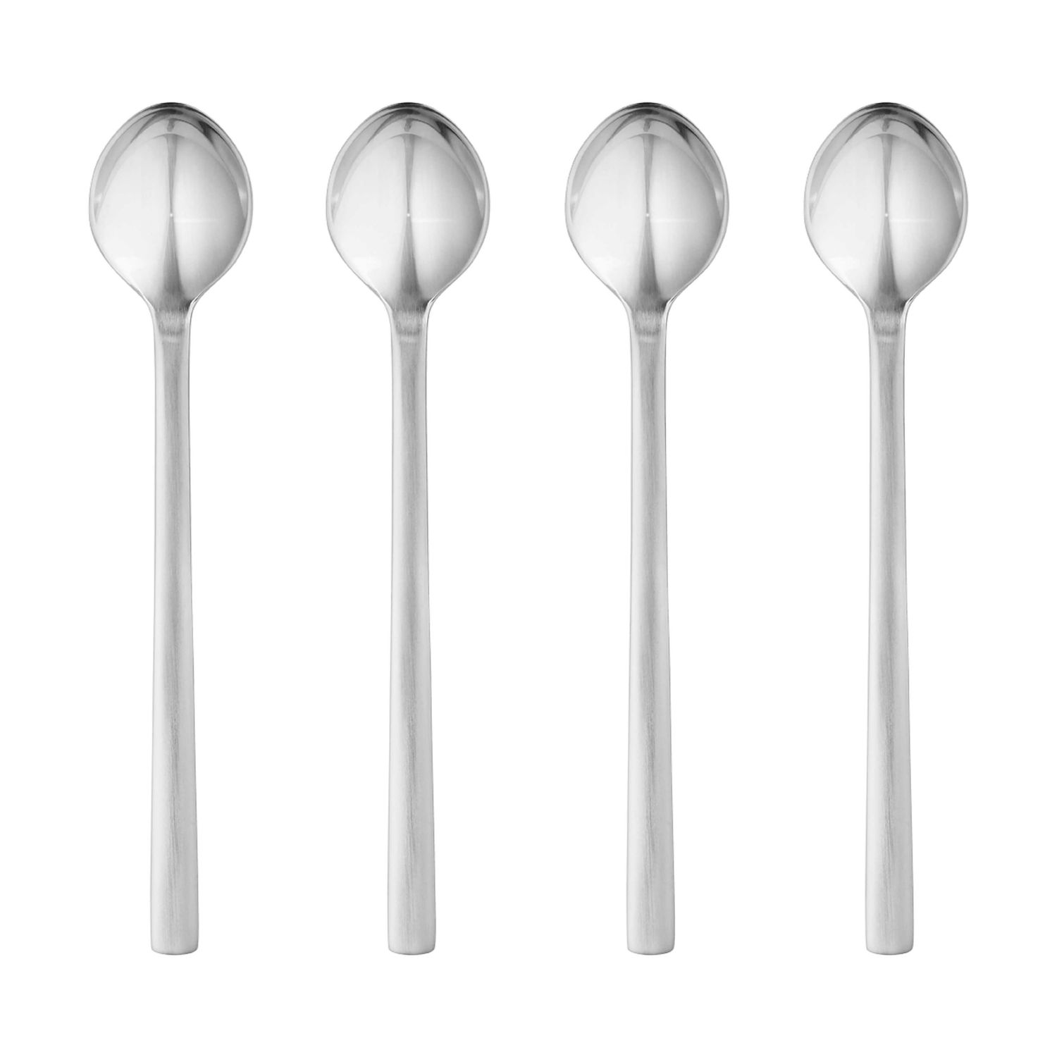 George Jensen New York Caffe Latte &amp; Iced Tea Spoon Matte Stainless Steel 4 Pieces 10010312, 571327…