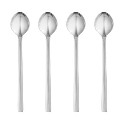 George Jensen New York Caffe Latte &amp; Iced Tea Spoon Matte Stainless Steel 4 Pieces 10010312, 571327…