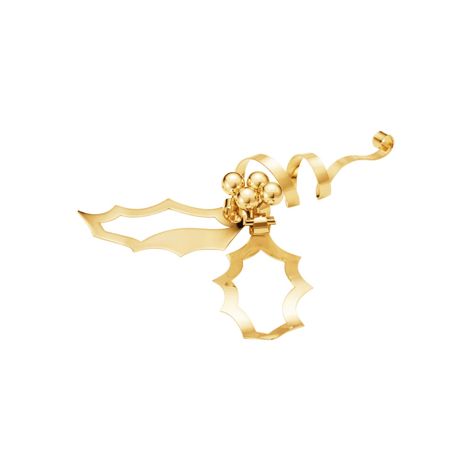 George Jensen 2026 Holly Table Ornament 18kt Gold Plated Stainless Steel Medium 10021084, 571327527…