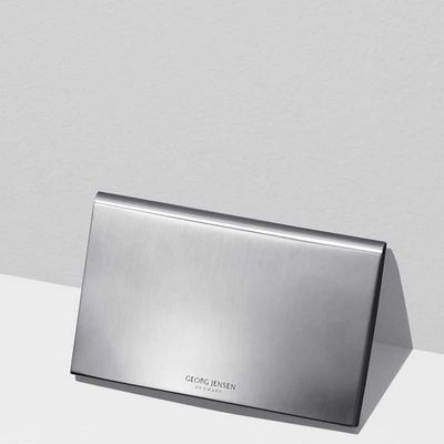 George Jensen Konno Card Holder Stainless Steel &amp; Dark Grey Plastic 3582070, 5705145090378