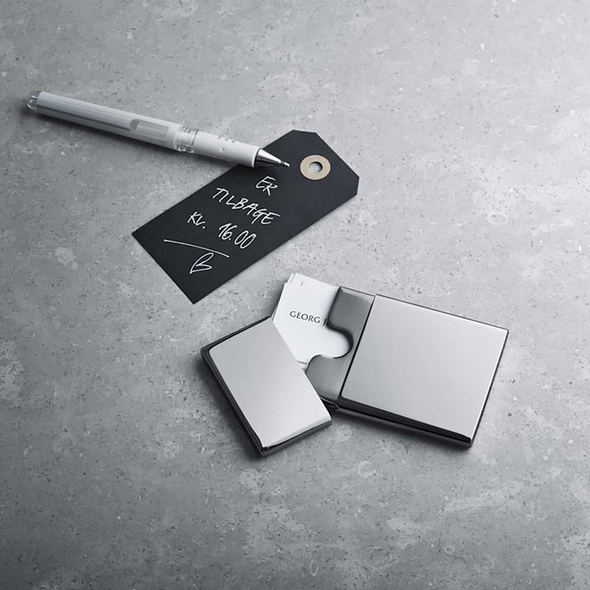 George Jensen Business Card Holder To Go Mirror Stainless Steel &amp; Acrylic 3586939, 5705145083677