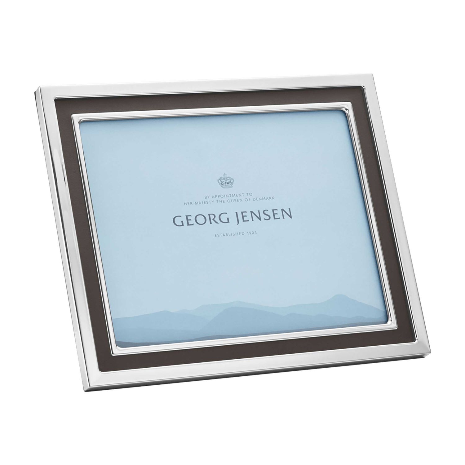 George Jensen Manhattan Picture Frame Stainless Steel &amp; Upcycled Leather 25 x 20 cm 10 x 8 Inch 100…
